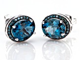 London Blue Topaz Rhodium Over Silver Stud Earrings 5.75ctw - MCS045E ...