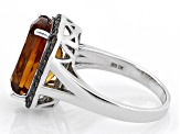 Orange Madeira Citrine Rhodium Over Sterling Silver Ring 5.58ctw