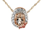 Peach Cor-de-Rosa Morganite 10k Rose Gold Pendant With Chain 1.70ctw