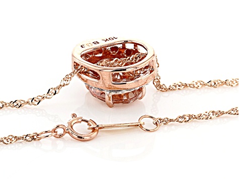 Peach Cor-de-Rosa Morganite 10k Rose Gold Pendant With Chain 1.70ctw