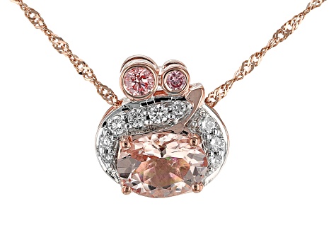 Peach Cor-de-Rosa Morganite 10k Rose Gold Pendant With Chain 1.07ctw