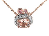 Peach Cor-de-Rosa Morganite 10k Rose Gold Pendant With Chain 1.07ctw