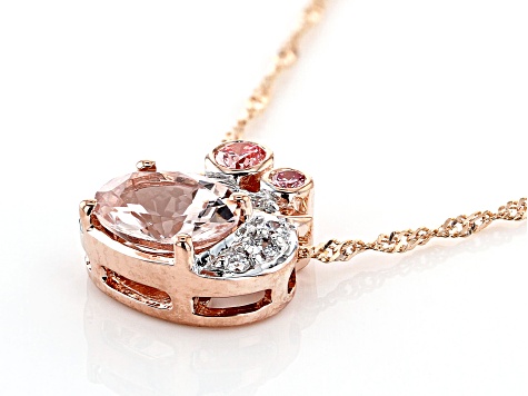 Peach Cor-de-Rosa Morganite 10k Rose Gold Pendant With Chain 1.07ctw