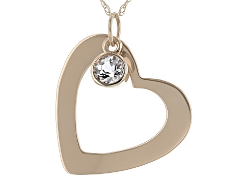 Peach Cor-de-Rosa Morganite 14k Rose Gold Heart Pendant With Chain. 0.60ct.
