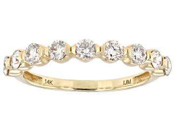 Picture of White Diamond G-H SI 14k Yellow Gold Band Ring 0.75ctw