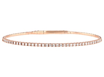 Picture of White Diamond G-H SI 14K Rose Gold Flex Bangle Bracelet 1.00ctw
