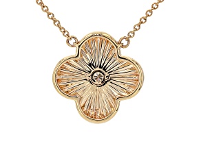 White Diamond Accent G-H SI 14K Yellow Gold Clover Station Necklace