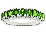 Green Chrome Diopside Rhodium Over Sterling Silver Band Ring 1.38ctw