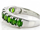 Green Chrome Diopside Rhodium Over Sterling Silver Band Ring 1.38ctw