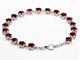 Red Garnet Rhodium Over Sterling Silver Bracelet 17.44ctw