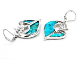 Blue Composite Turquoise Rhodium Over Sterling Silver Horse Earrings