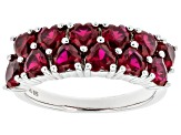 Red Lab Created Ruby Rhodium Over Sterling Silver Ring 2.04ctw