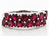 Red Lab Created Ruby Rhodium Over Sterling Silver Ring 2.04ctw
