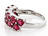 Red Lab Created Ruby Rhodium Over Sterling Silver Ring 2.04ctw