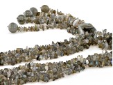 Gray Labradorite Rhodium Over Sterling Silver Endless Necklace