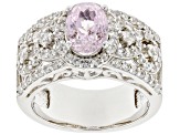 Pink Kunzite Rhodium Over Sterling Silver Ring 2.34ctw