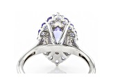 Blue Tanzanite Rhodium Over Sterling Silver Ring 1.20ctw
