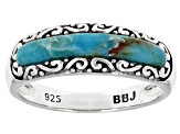 Blue Composite Turquoise Rhodium Over Sterling Silver Ring