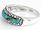 Blue Turquoise Rhodium Over Sterling Silver Ring