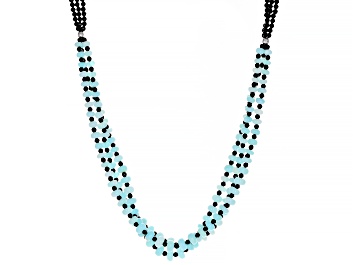 Picture of Sky Blue Opal And Rhodium Over Sterling Silver Necklace