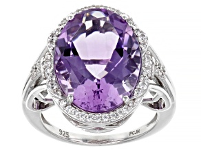 Lavender Amethyst Rhodium Over Sterling Silver Ring 8.46ctw