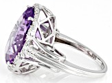 Lavender Amethyst Rhodium Over Sterling Silver Ring 8.46ctw