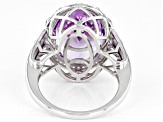 Lavender Amethyst Rhodium Over Sterling Silver Ring 8.46ctw