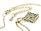 Green Emerald 18K Yellow Gold Over Sterling Silver Pendant With Chain. 1.45ctw