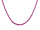 Red Ruby Rhodium Over Sterling Silver Beaded Necklace