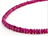 Red Ruby Rhodium Over Sterling Silver Beaded Necklace