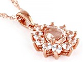 Peach Morganite With 18k Rose Gold Over Silver Pendant With Chain 1.72ctw