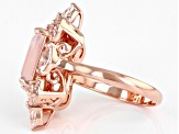 Pink Rose Quartz 18k Rose Gold Over Sterling Silver Ring 1.58ctw