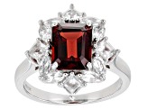 Red Garnet Rhodium Over Sterling Silver Ring 2.69ctw