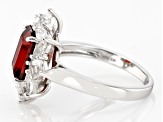 Red Garnet Rhodium Over Sterling Silver Ring 2.69ctw