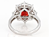 Red Garnet Rhodium Over Sterling Silver Ring 2.69ctw