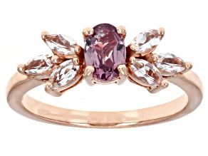 Pink Garnet 18k Rose Gold Over Sterling Silver Ring 0.99ctw