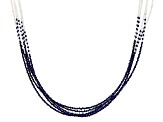 Black Spinel Rhodium Over Sterling Silver Beaded Necklace.