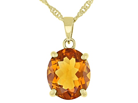 Orange Madeira Citrine 18k Yellow Gold Over Sterling Silver Pendant With Chain 3.50ctw