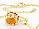 Orange Madeira Citrine 18k Yellow Gold Over Sterling Silver Pendant With Chain 3.50ctw