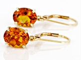 Orange Madeira Citrine 18k Yellow Gold Over Sterling Silver Earrings 3.75ctw
