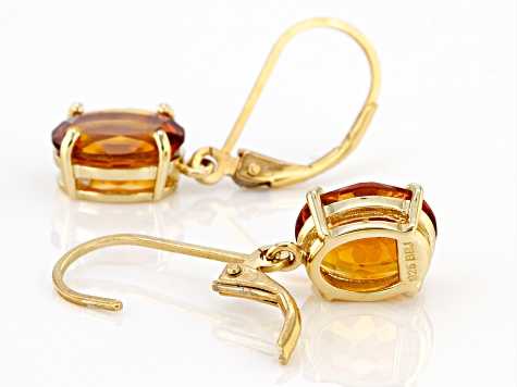 Orange Madeira Citrine 18k Yellow Gold Over Sterling Silver Earrings 3.75ctw