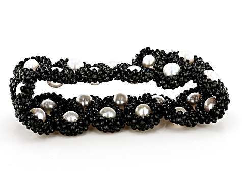 8mm-10mm Cultured Freshwater Pearl With 2.2mm Black Spinel
