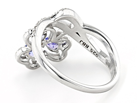 Blue Tanzanite Rhodium Over Sterling Silver Ring 1.20ctw - MFH130 | JTV.com