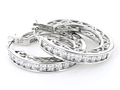 Moissanite Platineve Hoop Earring 1.00ctw DEW. - MFJ002 | JTV.com