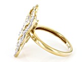 Moissanite 14k Yellow Gold Over Silver Butterfly Ring .84ctw DEW.