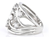 Moissanite Platineve Scatter Design Ring 1.04ctw DEW.