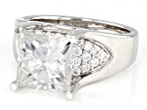 Moissanite Platineve Bridge Design Ring 4.94ctw DEW.