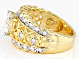 Moissanite 14k Yellow Gold Over Silver Ring 2.38ctw DEW.