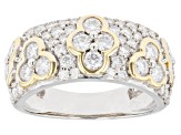 Moissanite Platineve And 14k Yellow Gold Over Silver Ring 1.66ctw DEW.