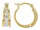 Moissanite 14k Yellow Gold Over Sterling Silver Hoop Earring 1.16ctw DEW.